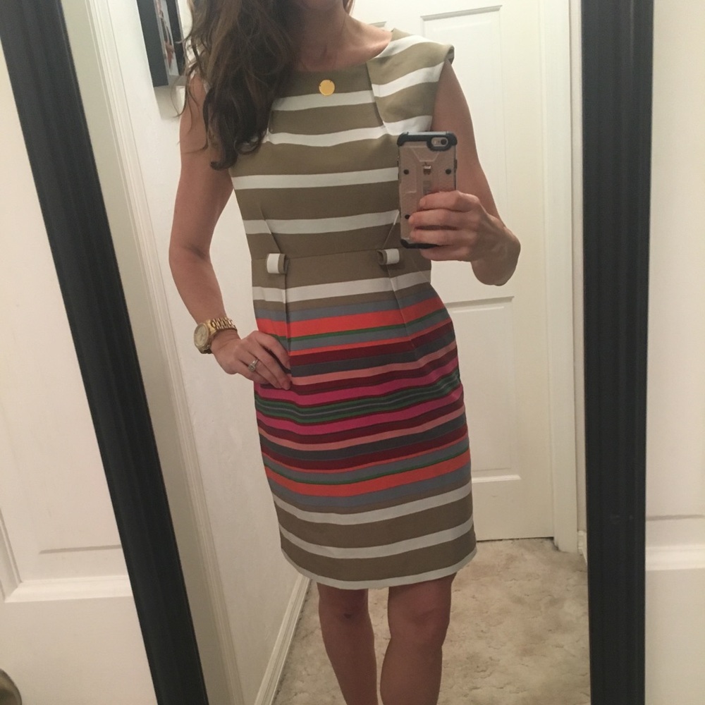 Emma & Michele multi color striped dress size 6P
